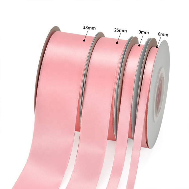 Factory Large Stocked Polyester Solid Color 3 100MM Single Double Faced Satin Ribbon