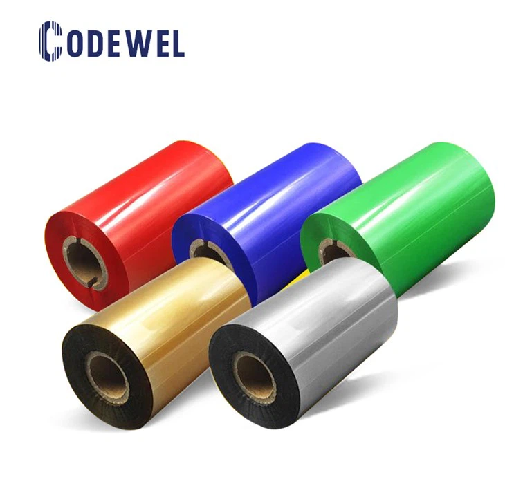 Color G/B/R/W/Y Premium Wax Ribbon CW520 Jumbo Roll For Thermal Transfer Barcode Printer