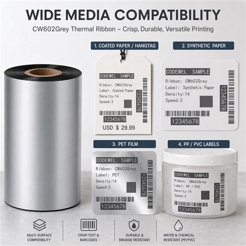 Codewel Launches CW602 Grey Wax/Resin Ribbon