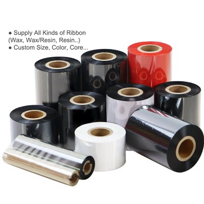 Customed TTR Black Super Wax Resin Ribbon For Barcode Printer Thermal Transfer Ribbon